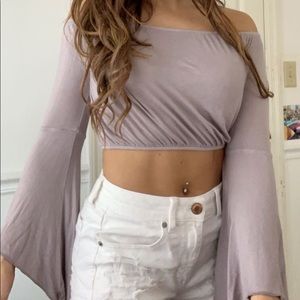 Lavender American Eagle Crop Top